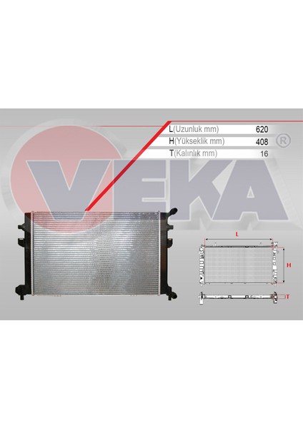 Su Radyatörü Klipsli (Yardımcı Radyatör) Brazing Golf 7 1.6 Tdı A-T/m-T 2012-