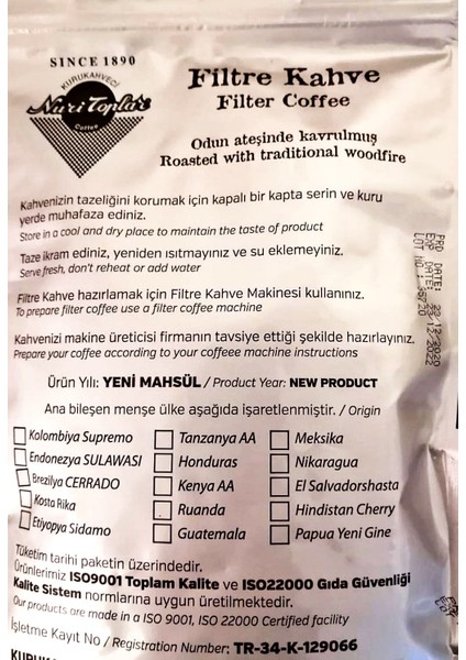 Filtre Kahveleri Kenya ve Guatemala Yöresel Paket 2X250 gr indirimleri