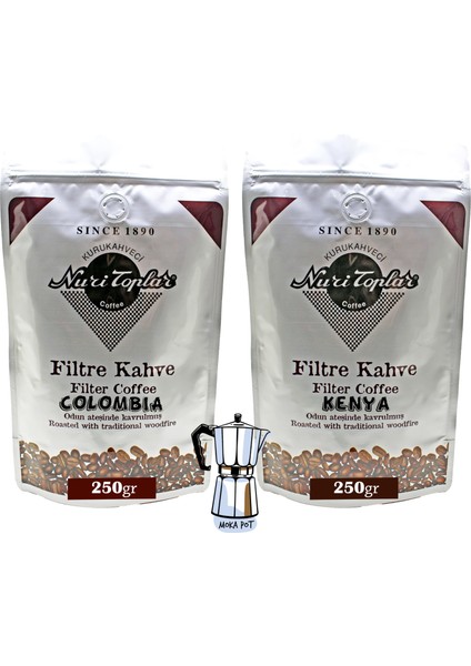 Filtre Kahveleri Kenya ve Colombia Yöresel Paket 2X250 gr