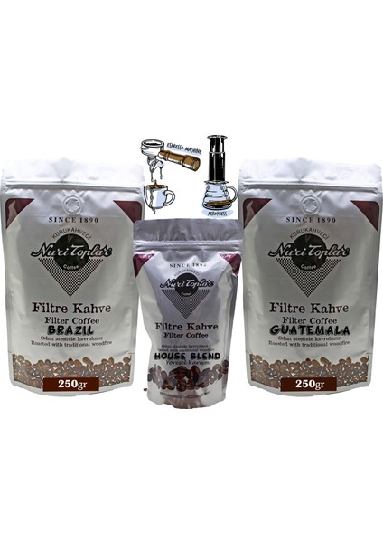 Filtre Kahve Brazil ve Guatemala House Blend 3'lü Paket