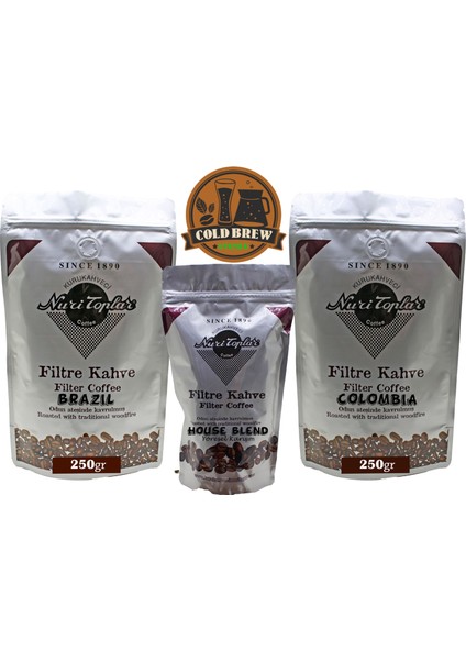 Filtre Kahve Brazil ve Colombia House Blend 3'lü Paket