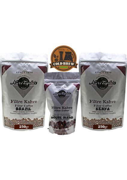 Filtre Kahve Kenya ve Brazil House Blend 3'lü Paket