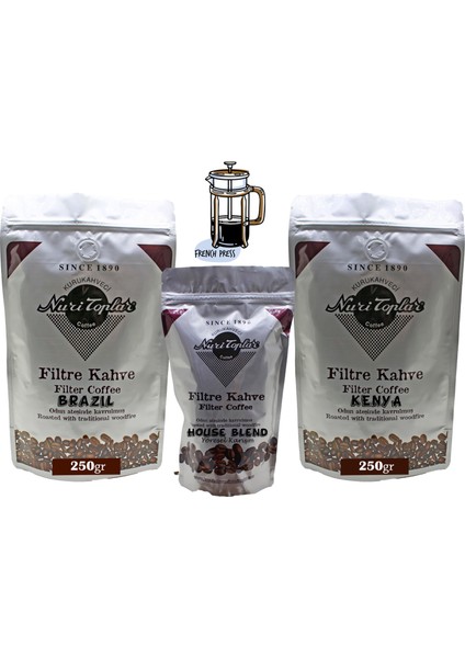 Filtre Kahve Kenya ve Brazil House Blend 3'lü Paket