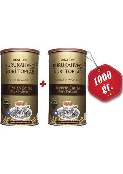 Türk Kahvesi Yuvarlak Metal Kutu 2X500 gr