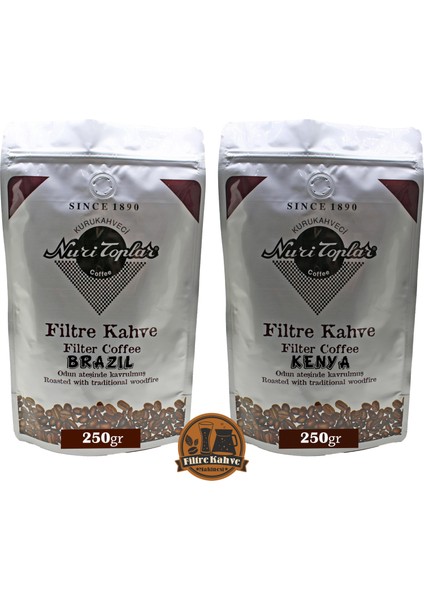 Filtre Kahveleri Kenya ve Brazil Yöresel Paket 2X250 gr