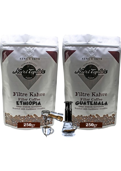 Filtre Kahveleri Ethiopia ve Guatemala Yöresel Paket 2X250 gr