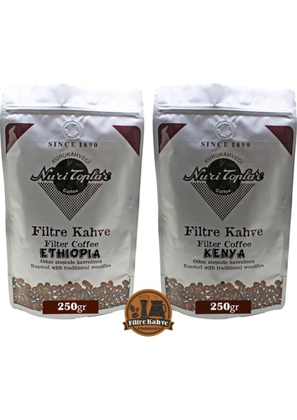 Filtre Kahveleri Kenya ve Ethiopia Yöresel Paket 2X250 gr