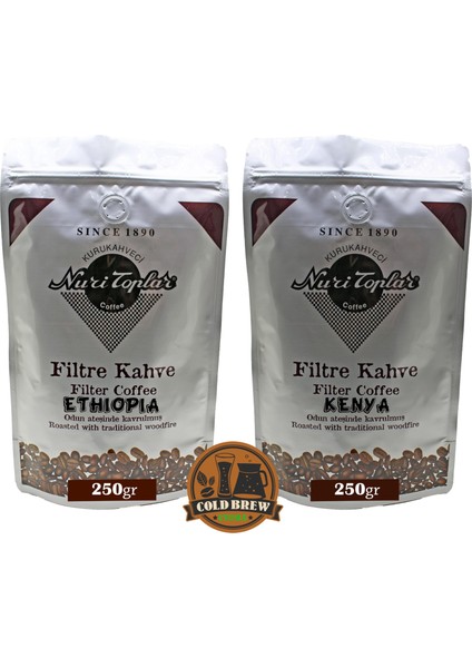 Filtre Kahveleri Kenya ve Ethiopia Yöresel Paket 2X250 gr