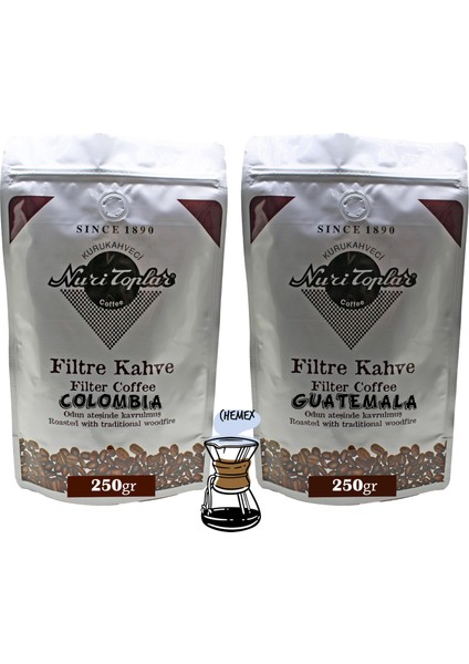Filtre Kahveleri Guatemala ve Colombia Yöresel Paket 2X250 gr