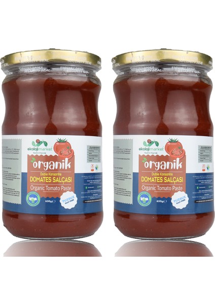 Organik Tuzsuz Domates Salçası 650 gr - 2'li Paket ( Duble Konsantre )