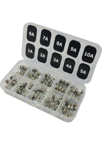 5X20MM 100ADET Küçük Cam Sigorta Paketi 1-2-3-4-5-6-7-8-9-10A