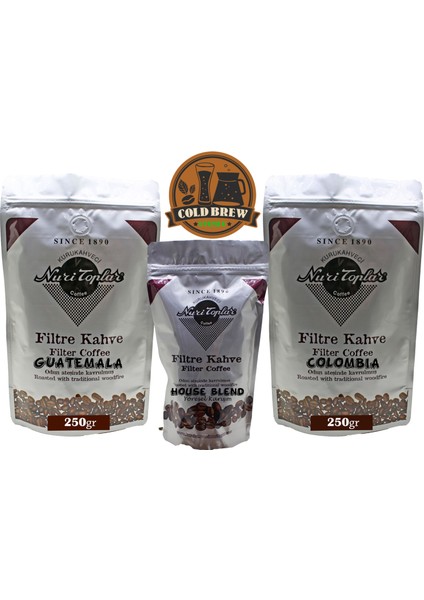 Filtre Kahve Colombia ve Guatemala House Blend 3'lü Paket