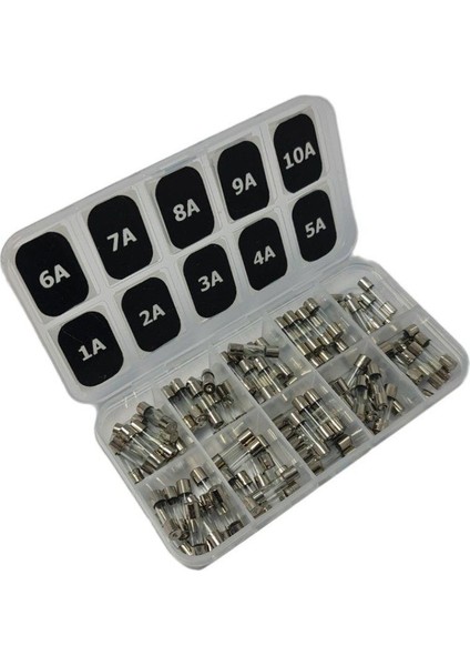 5X20MM 100ADET Küçük Cam Sigorta Paketi 1-2-3-4-5-6-7-8-9-10A