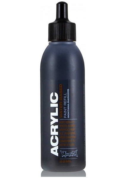 : Akrilik Markör Için Yedek Mürekkep : 25 ml : Shock Black S9000