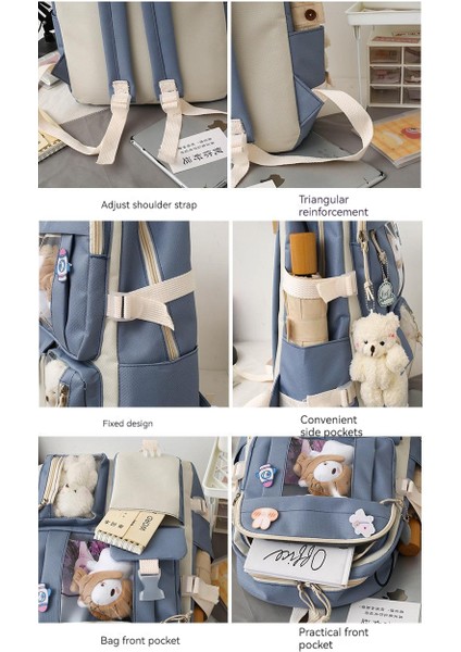 Laıe Oda Sevimli Ayı Büyük Kapasiteli Öğrenci Çantası Seti 5 Parça Set (Yurt Dışından) fırsatları