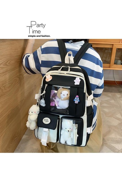 Laıe Oda Sevimli Ayı Büyük Kapasiteli Öğrenci Çantası Seti 5 Parça Set (Yurt Dışından) modelleri