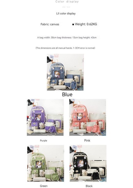 Laıe Oda Sevimli Ayı Büyük Kapasiteli Öğrenci Çantası Seti 5 Parça Set (Yurt Dışından) fırsatları