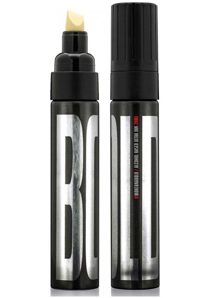 : Bold Ultra-Siyah Mürekkepli Permanent Markör : Kesik Uç : 10 mm