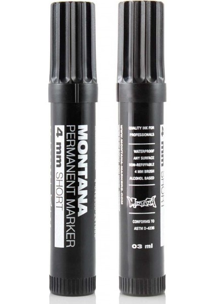 : Permanent Kısa Markör : Kesik Uç : 4 mm (Black) fiyatları