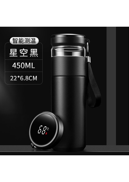 450ML Termos Dijital LED Dokunmatik Ekran Sıcaklık Paslanmaz Çelik Çay Şişesi Filtresi (Yurt Dışından)