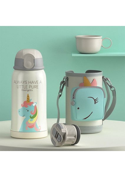 550ML Akıllı Unicorn Yalıtım Fincan Saman Seyahat Kahve Fincanı Paslanmaz Çelik Ofis Iş Hediye Süt Bardağı (Yurt Dışından)