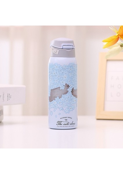 500ML Çift Yalıtımlı Kupa Paslanmaz Çelik Saman Seyahat Çay Kahve Kupası (Yurt Dışından)