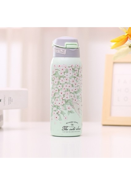 500ML Çift Yalıtımlı Kupa Paslanmaz Çelik Saman Seyahat Çay Kahve Kupası (Yurt Dışından)