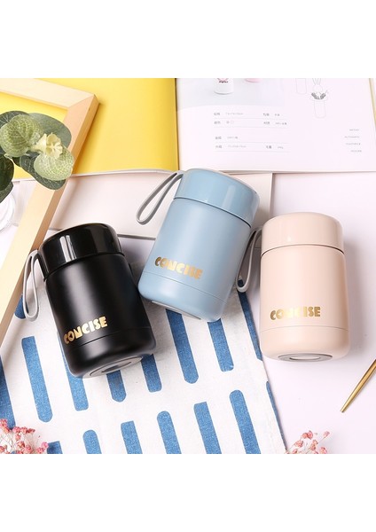 300ML Mini Gıda Termos Taşınabilir Öğle Yemeği Kutusu Çift Paslanmaz Çelik Gıda Konteyner Bardak Bpa Ücretsiz (Yurt Dışından)