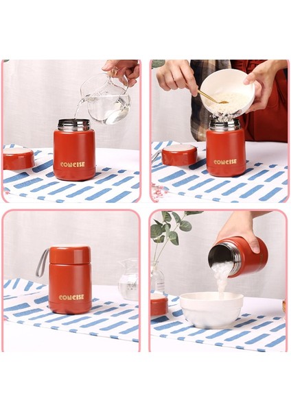 300ML Mini Gıda Termos Taşınabilir Öğle Yemeği Kutusu Çift Paslanmaz Çelik Gıda Konteyner Bardak Bpa Ücretsiz (Yurt Dışından)