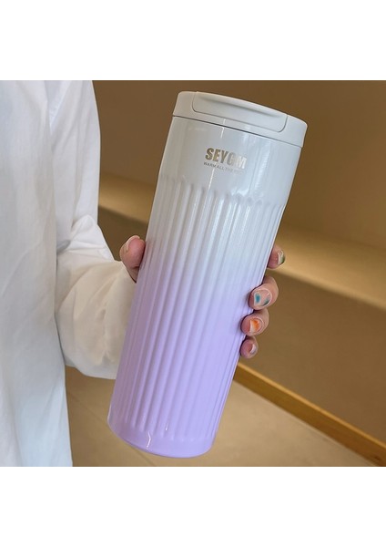 500ML Taşınabilir Moda Paslanmaz Çelik Kahve Kupası Renk Değiştiren Tasarım Araba Termos Kupa Seyahat Hediye (Yurt Dışından)