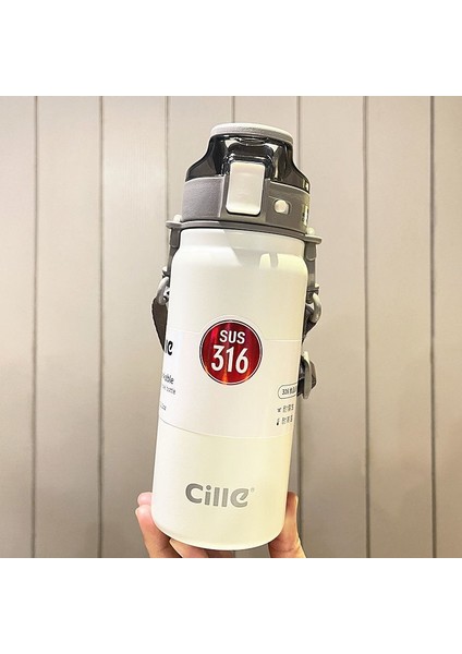 600ML Vakum Termos Bardak Paslanmaz Çelik Anime Çocuklar Sıcak ve Soğuk Kahve Içecek Soğutucu (Yurt Dışından)