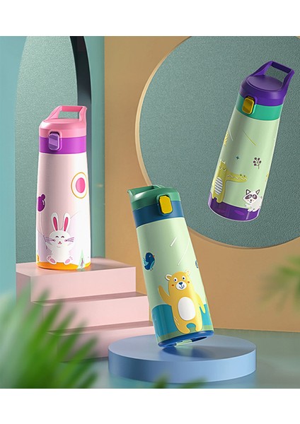 Çocuk Termos Kupa Kupa Çift Paslanmaz Çelik Karikatür Bardak Sevimli (Yurt Dışından) modelleri