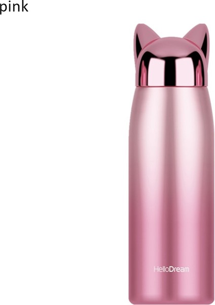 300ML Termos Paslanmaz Çelik Sevimli Kedi Kulakları Taşınabilir Seyahat Açık Kupa Kahve Çay Süt (Yurt Dışından)