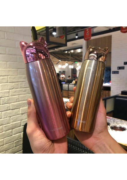 300ML Termos Paslanmaz Çelik Sevimli Kedi Kulakları Taşınabilir Seyahat Açık Kupa Kahve Çay Süt (Yurt Dışından) modelleri