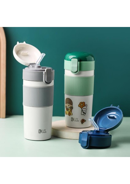430ML Çift Katmanlı Paslanmaz Çelik Termos Saman Seyahat Hediyesi (Yurt Dışından)