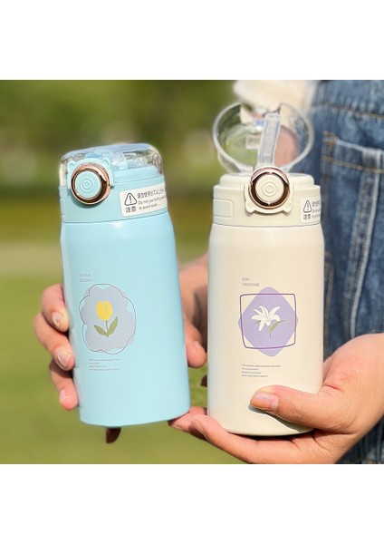 Çift Katmanlı Paslanmaz Çelik Termos Saman Taşınabilir Sevimli Termos Bardak Öğrenci Bardak (Yurt Dışından) modelleri