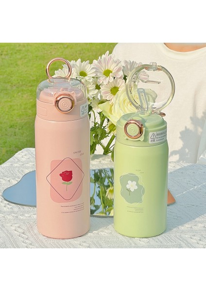 Çift Katmanlı Paslanmaz Çelik Termos Saman Taşınabilir Sevimli Termos Bardak Öğrenci Bardak (Yurt Dışından) fiyatları