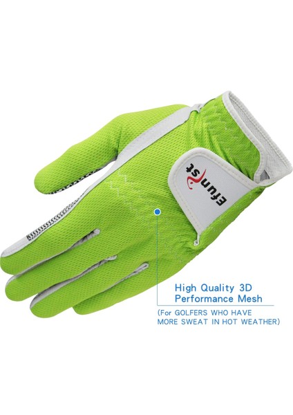 Golf Eldivenleri Erkek Sol El Nefes Alabilir Yeşil 3D Performans Mesh Kaymaz Mikrofiber (Yurt Dışından) fiyatları