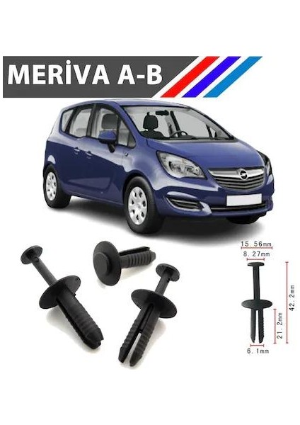 Opel Meriva A-B Tampon Klipsi 51111964186 50 Adet