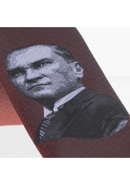Atatürk ve Imza Desenli Dokuma Bordo Kravat - Ak-26 fiyatları