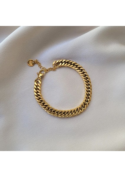 Paslanmaz Çelik Unisex Kalın Örme Küba Model Zincir Bileklik