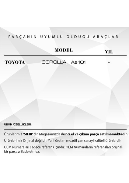 DNC Auto Part Toyota Corolla Için Kilometre Sıfırlama Tarağı