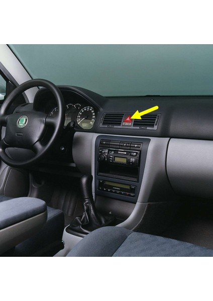 Skoda Octavia A4 2001-2009 Dörtlü Flaşör Kırmızı Üçgen Ikaz Düğmesi Tuşu Butonu 1U0953235B