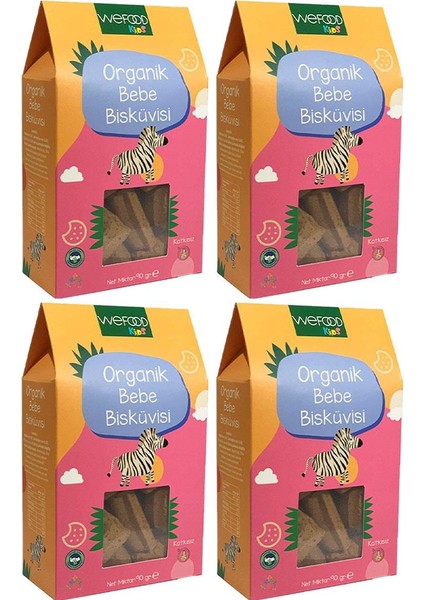 Kids Organik Bebe Bisküvisi 4 x 90 gr