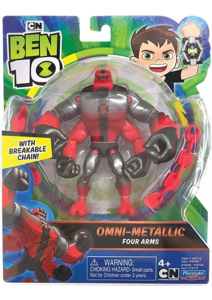 Ben 10 Kırmızı Aksiyon Figürleri Metalik Tema - Dört Kol BEN66B10