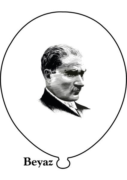 100 Adet Atatürk Baskılı Balon