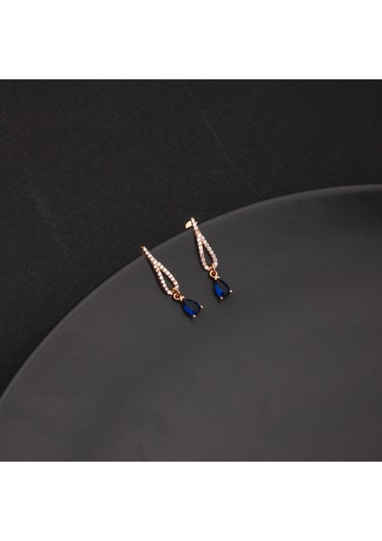 925 Ayar Gümüş Damla Safir Kanat Küpe fiyatları