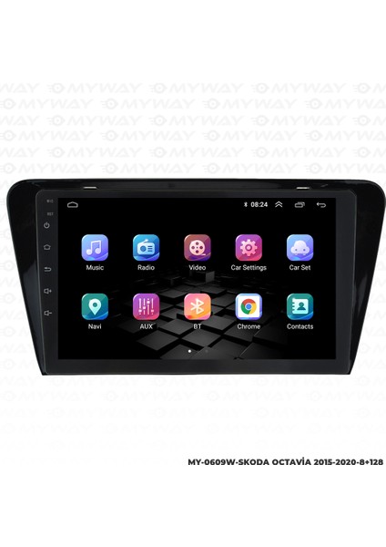 Skoda Octavia Android Carplay Multimedya Navigasyon Ekran Teyp 8GB+128GB
