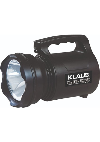 Klaus Yüksek Verimli T6 LED Şarjlı El Feneri 20W 9600MAH