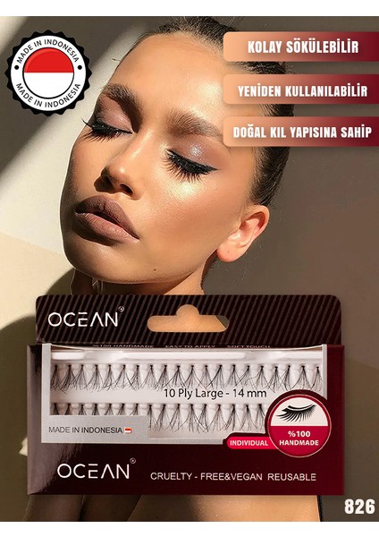 Doğal Takma Kirpik, Doğal Kıl Yapısı, Tekli Kirpik, Tekrar Uygulanabilir 826 Kirpik